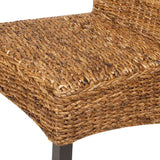 Sedie da Pranzo 6 pz in Abaca e Legno Massello di Mango