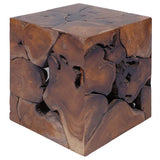 Sgabelli 2 pz Marrone 40x40x45 cm in Legno Massello di Tek 4 Pz