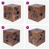 Sgabelli 4 pz Marrone 40x40x45 cm in Legno Massello di Tek 4 Pz