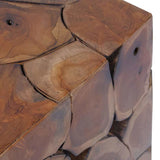 Sgabelli 4 pz Marrone 40x40x45 cm in Legno Massello di Tek 4 Pz
