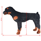 Cane Rottweiler in Peluche in Piedi Nero e Marrone XXL