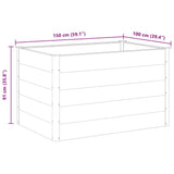 Letto Rialzato da Giardino in WPC 150x100x91 cm Grigio