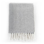 Copriletto in Cotone a Spina di Pesce 160x210 cm Grigio