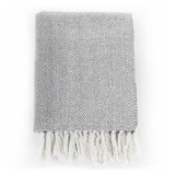 Copriletto in Cotone a Spina di Pesce 160x210 cm Grigio