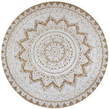 Tappeto in Juta Intrecciata con Stampa 90 cm Rotondo