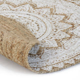 Tappeto in Juta Intrecciata con Stampa 90 cm Rotondo