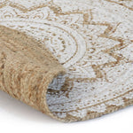 Tappeto in Juta Intrecciata con Stampa 150 cm Rotondo
