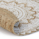 Tappeto in Juta Intrecciata con Stampa 150 cm Rotondo