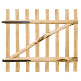 Cancello Singolo per Recinzione in Legno di Nocciolo 100x90 cm