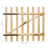Cancello Singolo per Recinzione in Legno di Nocciolo 100x90 cm