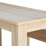 Tavolo da Pranzo e Panche 3 pz in Legno truciolato Rovere