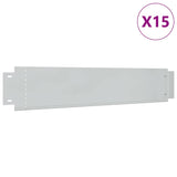 Pannelli Recinzione per Prato 15 pz Acciaio Zincato 100x20 cm