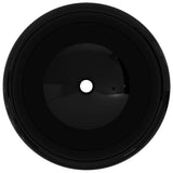 Lavandino Tondo in Ceramica Nero 40 x 15 cm