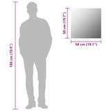 Specchio da Parete 50x50 cm Quadrato in Vetro