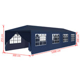 Gazebo da Giardino 3x12 m Blu