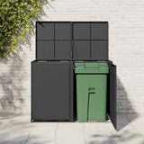 Copribidone Doppio per Spazzatura Polyrattan Nero 148x80x111 cm