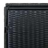 Copribidone Doppio per Spazzatura Polyrattan Nero 148x80x111 cm
