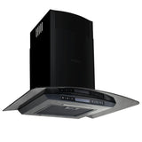 Cappa Aspirante a Muro Acciaio Inox 756 m/h 60 cm Nera