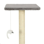 Albero per Gatti con Tiragraffi in Sisal 95 cm Grigio