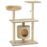 Albero per Gatti con Tiragraffi in Sisal 95 cm Beige