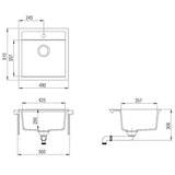 Lavello da Cucina in Granito Vasca Singola Grigio