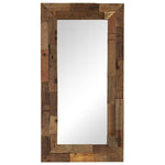 Specchio in Legno Massello di Recupero 50x110 cm