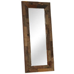 Specchio in Legno Massello di Recupero 50x110 cm