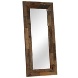 Specchio in Legno Massello di Recupero 50x110 cm