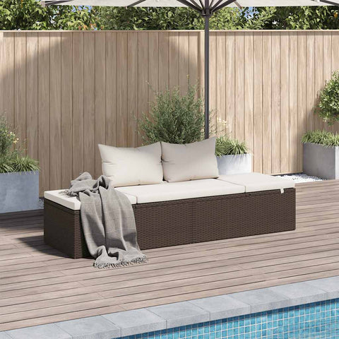 Lettino da Giardino Marrone 195x60 cm in Polyrattan