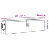 Cassetta in Alluminio 80,5x22x22 cm Argento