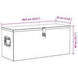 Cassetta in Alluminio 90,5x35x40 cm Argento