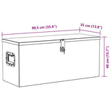Cassetta in Alluminio 90,5x35x40 cm Argento