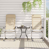 Sedie Pieghevoli da Campeggio 2 pz in Alluminio Crema