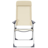 Sedie Pieghevoli da Campeggio 2 pz in Alluminio Crema