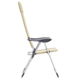 Sedie Pieghevoli da Campeggio 2 pz in Alluminio Crema