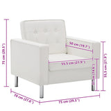 Poltrona Bianca 75x70x75 cm Similpelle