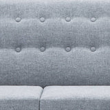 Divano a L Rivestito in Tessuto 171,5x138x81,5 cm Grigio Chiaro