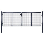 Cancello per Giardino Rete in Acciaio Zincato 289x100 cm Grigio