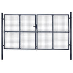 Cancello per Giardino Rete in Acciaio Zincato 289x150 cm Grigio