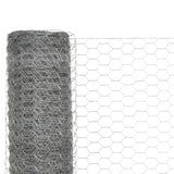 Recinzione in Rete per Pollaio Acciaio Zincato 25x1,2m Argento
