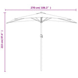 Ombrellone da Balcone Palo in Alluminio Talpa 270x144 cm a Metà