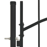 Cancello da Giardino Woerden in Acciaio 1x1,25m Nero