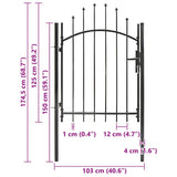 Cancello da Giardino Woerden in Acciaio 1x1,25m Nero