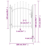 Cancello da Giardino in Acciaio 1x1,75 m Bianco