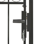 Cancello per Recinzione ad Arco in Acciaio 100x125 cm Nero