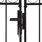 Cancello per recinzione ASSEN a doppia anta con parte superiore ad arco in acciaio 300x125 cm