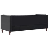 Divano Chesterfield a 3 Posti Rivestito in Similpelle Nero