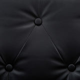 Divano Chesterfield a 3 Posti Rivestito in Similpelle Nero