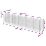 Gabbione Letto Rialzato in Acciaio Zincato 450x50x100 cm