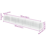 Gabbione Letto Rialzato in Acciaio Zincato 450x50x50 cm